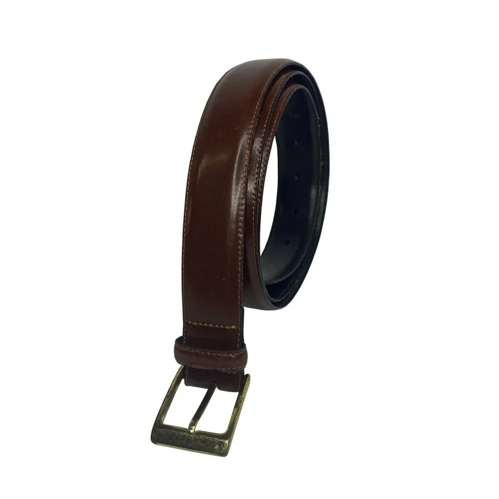 AMERICAN EAGLE Italian Leather Belt Mens 38 to 44 Brown Classic Casual 1 3/8in‎